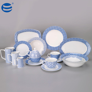 Tuyệt Vời Retro Thiết Kế Màu Xanh Decal Bình Gốm Đất Nung Nước Jug Với Xử Lý Ấm Trà Cốc Và Chiếc Đĩa Cốc Cà Phê Bộ - Product Image 6