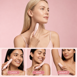 Épilateur corporel et facial rechargeable 2-en-1 pour <span class=keywords><strong>femme</strong></span>, rasoir rotatif indolore, étanche IPX5, tondeuse bikini domestique - Product Image 2