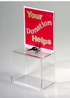 Boîte de collecte multifonctionnelle en acrylique verrouillable avec clé de sécurité, boîte à dons et suggestions pour bureau, vote et charité