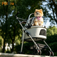 Sac de transport pliable et détachable pour animaux de compagnie Petora, poussette pour animaux de compagnie avec auvent et roues pour les voyages, les courses, les courses quotidiennes et les promenades