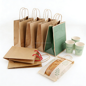 Sac en papier kraft avec poignée torsadée, sacs personnalisés imprimés pour produits ménagers - Product Image 3