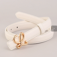 Ceinture en cuir noir élégante avec boucle en forme de X dorée pour hommes et femmes