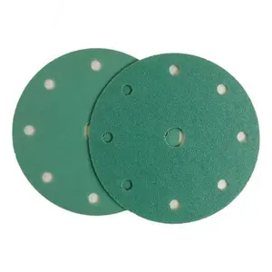 Disques de ponçage à dos en film vert avec fixation auto-agrippante de 150 mm - Product Image 1