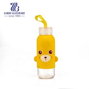 Bouteilles en verre de verre, 50/300ml, vente en gros, forme d'ours rose avec film plastique pour éviter les brûler, pichet à eau en verre - Product Image 5