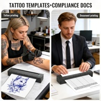 Imprimante thermique A4 pour tatouage D80, double usage, USB, 203 DPI, 216 mm, sans encre, portable, pour pochoirs de tatouage et bureau