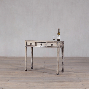 <span class=keywords><strong>Bureau</strong></span> en bois laqué <span class=keywords><strong>blanc</strong></span> chinois traditionnel à 3 tiroirs, table <span class=keywords><strong>console</strong></span> multifonctionnelle pour la maison - Product Image 2