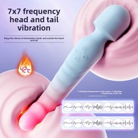 Vibrateur rechargeable en silicone à double tête chauffante transfrontalier pour femmes, jouet sexuel pour adultes de Dongguan