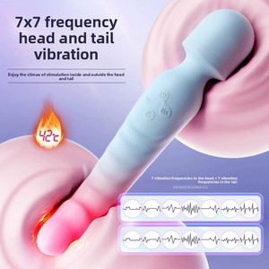 Vibrateur rechargeable en silicone à double tête chauffante transfrontalier pour femmes, jouet sexuel pour adultes de Dongguan - Product Image 4