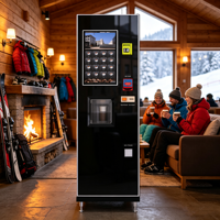 Distributeur automatique de café pour espaces commerciaux et bureaux, entièrement automatique, 58 choix, écran tactile 21,5 pouces, paiement par QR code, carte de crédit et pièces de monnaie