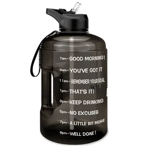 3.8L gallone bottiglia personalizzata BPA free con custodia porta manica e telefono tasca palestra Sport paglia bottiglia d'acqua