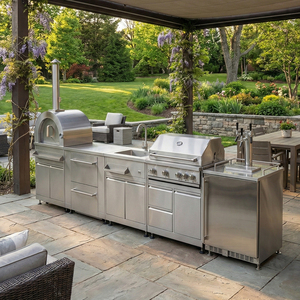 Private OEM SS304 Stainless Steel Outdoor Kitchen Corrosion Preventive High Quality Backyard Outdoor Kitchen with <strong>BBQ</strong> Grill - Product Image 1