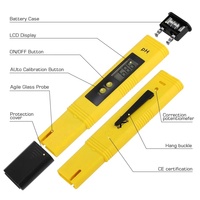 Medidor de pH Portátil, Medidor de Acidez, Lápiz de Prueba de pH02, Alcalinidad, Lápiz de pH de Alta Precisión para Peceras, Detector de Calidad del Agua