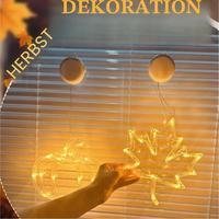 Lumière décorative d'automne TSINYE avec ventouse, lumière LED décorative pour fenêtre d'Halloween, décoration LED pour fenêtre d'Halloween