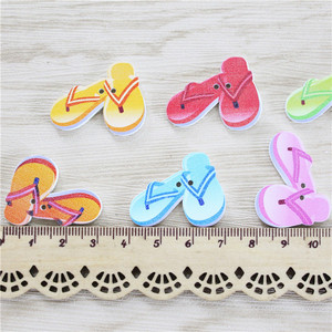 Hot bán mùa hè bãi biển phong cách ăn mặc cap hat Flip Flop giày thiết kế hai lỗ DIY nút gỗ - Product Image 4