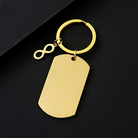 Porte-clés en acier inoxydable Ywyougang avec breloque infini, personnalisable, pour cadeau, vente en gros