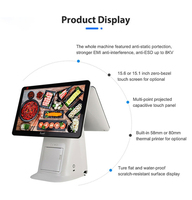 OCOM 15.6 pouces double écran tactile Android 11 Pos Caissier Machine Terminal de paiement Windows 10 tout en un système Pos