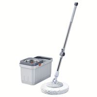 Serpillère rotative ronde pour nettoyage des sols, seau de nettoyage à 360° avec séparation eau sale
