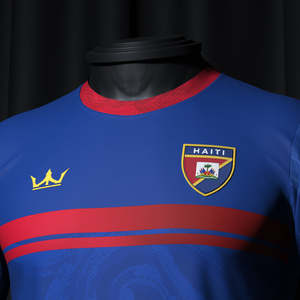 Camiseta Personalizada de Verano con Cuello Redondo y Bandera Haitiana para Hombre, Mujer y Niño, Ropa de Poliéster, Jersey de Fútbol de Haití - Product Image 4