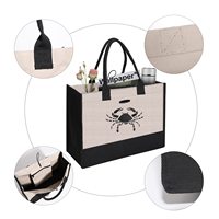 Vente en gros d'usine Grand sac à provisions en toile avec poignées pour femmes Sac à provisions de plage d'épicerie cadeau