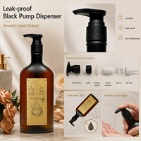 Bouteille de recharge PET 300 ml personnalisable avec pompe pour shampoing, huile corporelle, hydrolat, démaquillant – Cosmétique avec logo personnalisé estampé à chaud