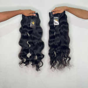 Venta al por mayor cutícula alineados crudo indio extensiones de cabello suelto de onda sin procesar templo paquetes de cabello humano - Product Image 1