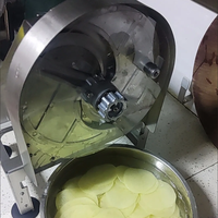 Trancheuse automatique électrique commerciale pour pommes de terre, légumes, gingembre et oignons, idéale pour les petites entreprises de cuisine
