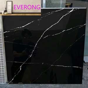 Carrelage en marbre noir Marquina poli 60x60cm 80x80cm 60x120cm 75x150cm, carrelage en grès céramique Nero Margiua pour mur intérieur - Product Image 2