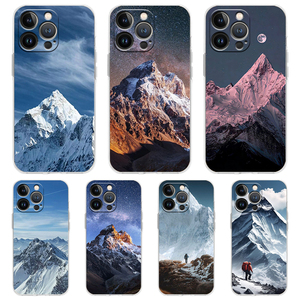 Everest Mountain <span class=keywords><strong>World</strong></span> Custodia per telefono di lusso per iPhone 16 15 14 13 12 11 Pro xx X XR SE 7 8 Plus TPU <span class=keywords><strong>Cover</strong></span> in Silicone trasparente - Product Image 1