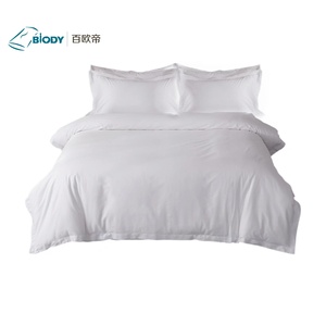 Cao Cấp Màu Rắn 100% Bông 300TC Khăn Ga Giường <span class=keywords><strong>Comforter</strong></span> Bộ Đồ Giường Đặt Sang Trọng Duvet Cover Khăn Giường - Product Image 4