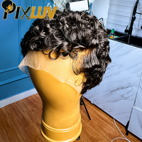 Perruque Lace Front HD 13x4 en cheveux naturels, coupe pixie courte, pré-épilée, à couches, sans colle, pour femmes noires