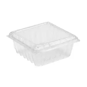 Wholesale Transparent Food Plastic Boxes Clear Salad Fruit Clamshell Container for Supermarket Walmart