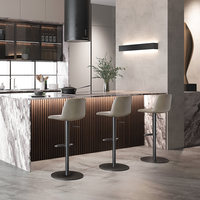 Tabouret de bar en bambou, tabouret haut moderne avec dossier réglable, chaise de bar nordique de luxe léger pour la maison, chaise de comptoir HD-762D