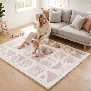 <span class=keywords><strong>Baby</strong></span> Krabbelmatte 100x100 150x200cm Verdickte Schaumstoff-Spielmatte Flanell-Oberfläche für Kinderzimmer Wohnzimmer Rutschfest - Product Image 1