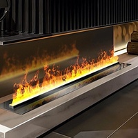 Cheminée à vapeur d'eau avec flamme 3D réaliste, insert électrique en métal intégré, 78,8 pouces, version anglaise