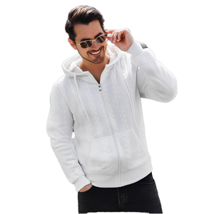 European American Men's Large Size Jacquard Hoodie Loose Fit Casual Top Long Anti-Pilling Eco-Friendly Breathable for Autumn - Product Image 1