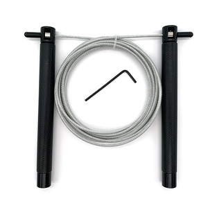 Cordes <span class=keywords><strong>à</strong></span> <span class=keywords><strong>sauter</strong></span> réglables <span class=keywords><strong>à</strong></span> vitesse rapide avec poignée en aluminium et logo personnalisé - Product Image 1