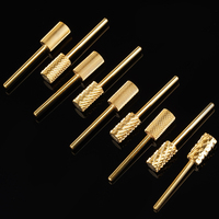 Haut de gamme 5XC 3XC 6.6mm grand baril plat haut manucure polissage ongles forets or enduit double Rotation carbure fraise