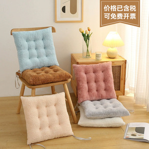 SKBeautiful Coussin de siège carré en velours épais et moelleux pour la maison, le bureau ou les étudiants, couleur unie - Product Image 5