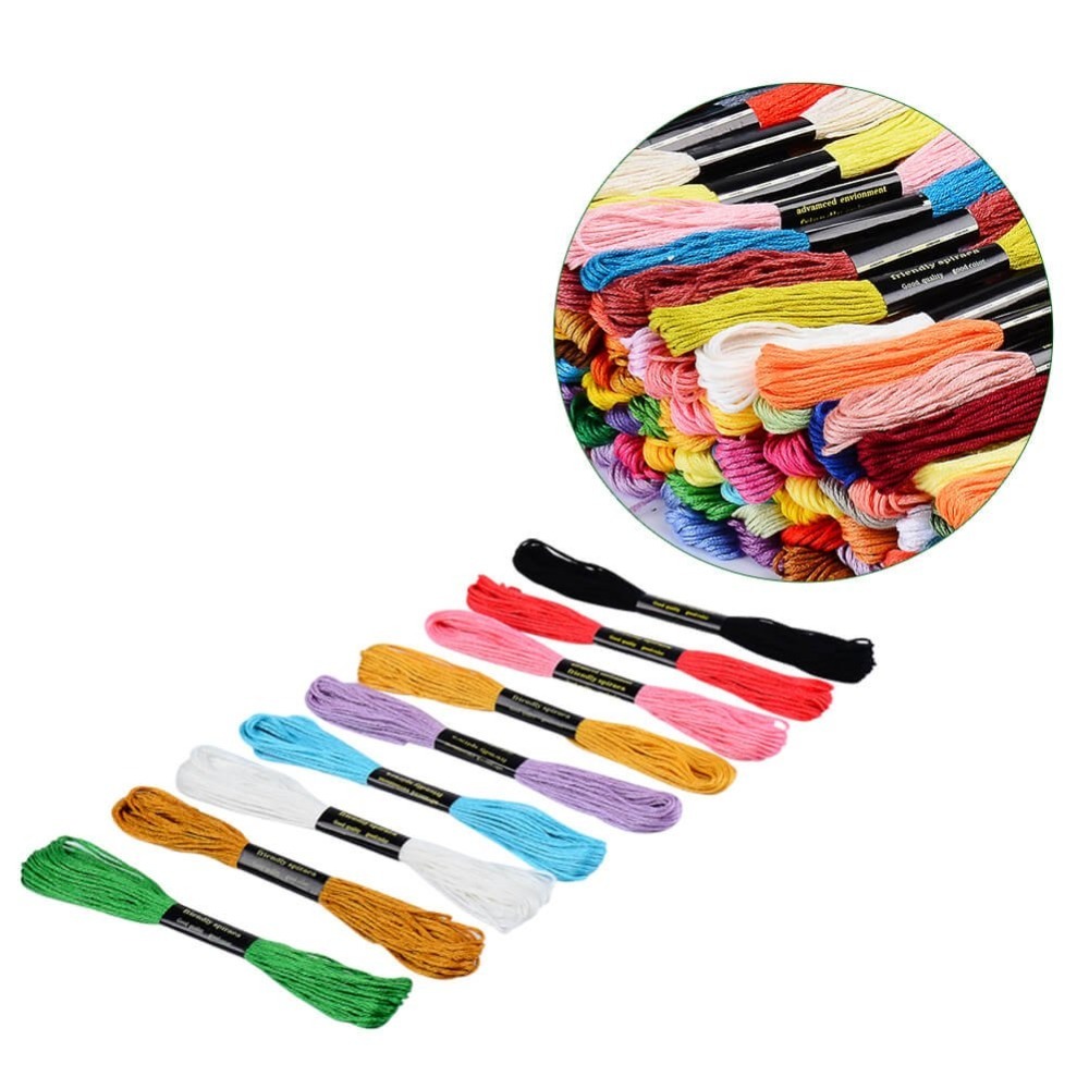 MOYYON 122 Skeins Embroidery Floss Kit - Includes 30 Bobbins, Friendship Bracelet Thread, Cross Stitch Supplies (61 Colors) - View #3