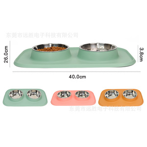 Gamelles pour animaux de compagnie en acier inoxydable avec tapis en silicone pour une alimentation lente pour chats et chiens 800 ml - Product Image 3