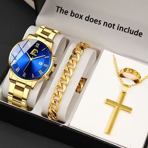 Ensemble de 4 montres à quartz pour homme, bracelet en acier inoxydable, idéal pour un cadeau - Product Image 2