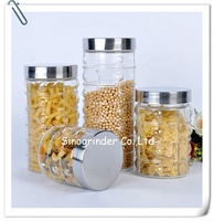 Pots à épices alimentaires en verre Borosilicate avec couvercle, grand récipient de cuisine de Style campagnard et personnalisé avec couvercle, pièces