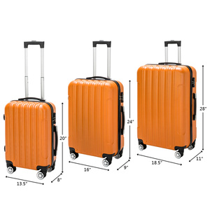 Ensemble de bagages de voyage DB 3 en 1 orange, grande capacité, valise ABS avec serrure, 4 roues, pour les voyages - Product Image 3