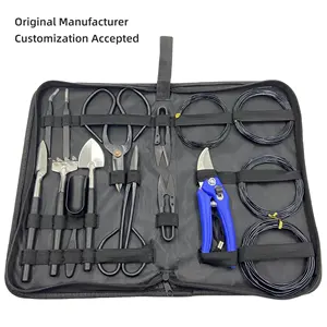 Customized 16 PCS Bonsai Tools Set Made of Carbon Steel with PU Case for Bonsai Starters Lovers with Low Price