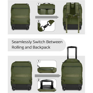 Sac à dos à roulettes tactique personnalisé étanche avec 2 roues sacoche pour ordinateur portable portable sac à dos de randonnée extérieure Molle de nuit - Product Image 4
