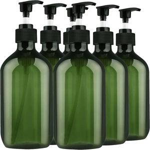 Custom Round Shoulder Amber Green Transparent 100ml 150ml 200ml 300ml 500ml Hair Oil PET Plastic <b>Shampoo</b> <b>Bottle</b> with <b>Pump</b> - Product Image 1