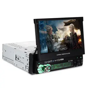 Hot sale 1 single din 7inch retractable BT car stereo with gps and screen mirror link car radio mp5 player
