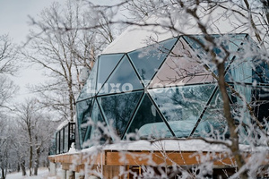 <span class=keywords><strong>Tenda</strong></span> a Cupola Geodetica Ibrida da 6M con Copertura in PVC <span class=keywords><strong>e</strong></span> Vetro Temperato, Casa Geodetica per Glamping <span class=keywords><strong>e</strong></span> Neve per Uso Alberghiero <span class=keywords><strong>e</strong></span> Abitativo - Product Image 4