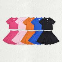 Conjunto Deportivo de 5 Colores para Niñas, Camiseta de Manga Corta, Falda, Pantalones Cortos, Ropa Deportiva de Boutique para Yoga