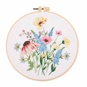 Kit Ponto Cruz Estampado Ponto Cruz Diy conjunto Bordado Starter Kit Conjunto Com Flores Plantas Padrão - Product Image 1